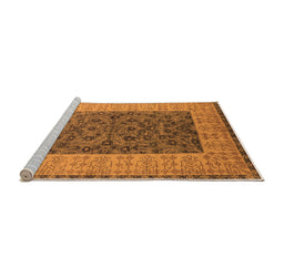 Sideview of Machine Washable Oriental Orange Industrial Area Rugs, wshurb2276org