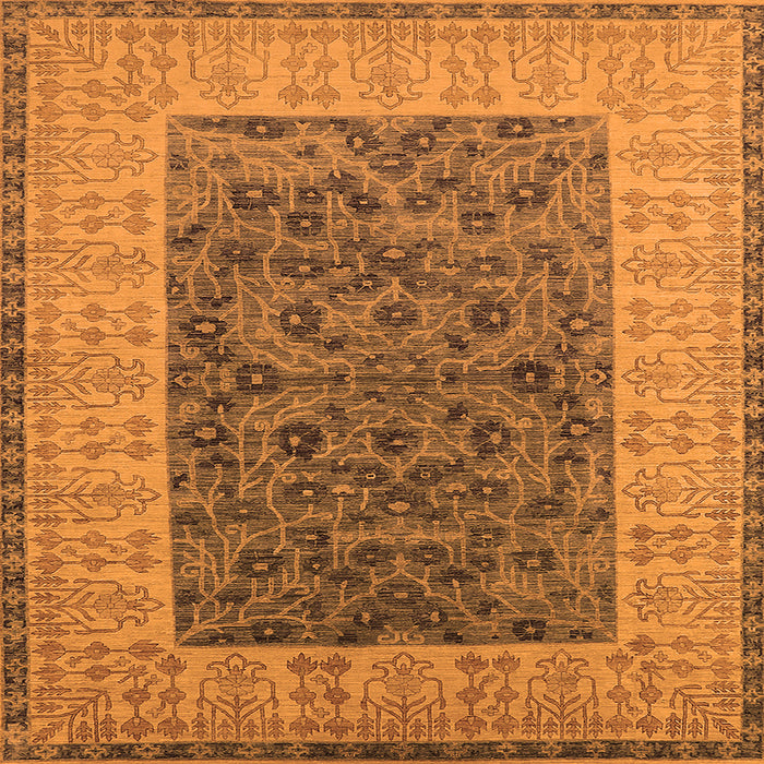 Square Oriental Orange Industrial Rug, urb2276org