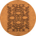 Round Oriental Orange Industrial Rug, urb2277org