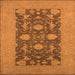 Square Machine Washable Oriental Orange Industrial Area Rugs, wshurb2277org