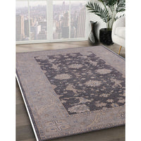 Mid-Century Modern Rosy Brown Pink Oriental Rug, urb2277