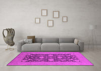 Machine Washable Oriental Pink Industrial Rug, wshurb2277pnk