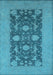 Machine Washable Oriental Light Blue Industrial Rug, wshurb2277lblu