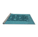 Sideview of Machine Washable Oriental Light Blue Industrial Rug, wshurb2277lblu