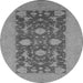 Round Oriental Gray Industrial Rug, urb2277gry