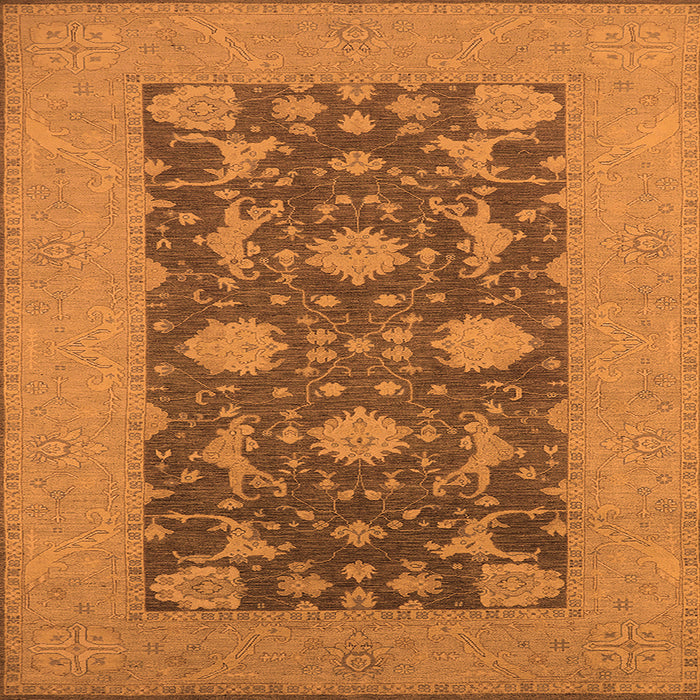 Square Oriental Orange Industrial Rug, urb2277org