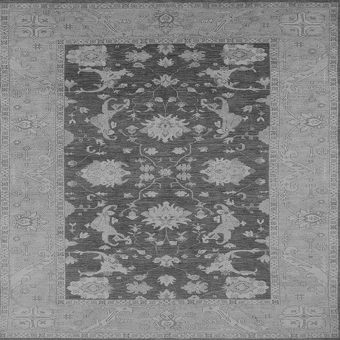 Square Machine Washable Oriental Gray Industrial Rug, wshurb2277gry