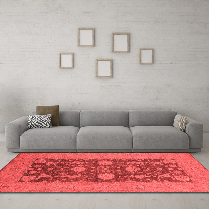 Industrial Red Washable Rugs