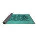 Sideview of Oriental Turquoise Industrial Rug, urb2277turq