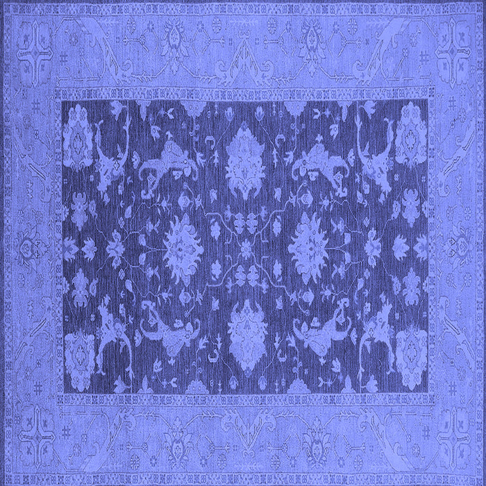 Square Oriental Blue Industrial Rug, urb2277blu