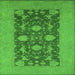 Square Machine Washable Oriental Green Industrial Area Rugs, wshurb2277grn