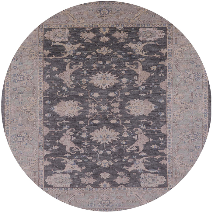 Round Machine Washable Industrial Modern Rosy Brown Pink Rug, wshurb2277