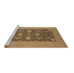Sideview of Machine Washable Oriental Brown Industrial Rug, wshurb2277brn