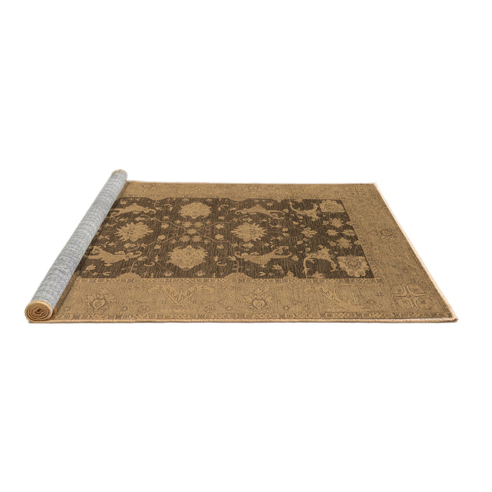 Sideview of Machine Washable Oriental Brown Industrial Rug, wshurb2277brn