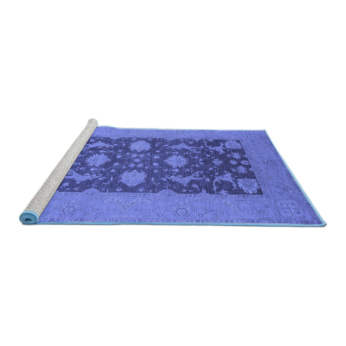 Sideview of Machine Washable Oriental Blue Industrial Rug, wshurb2277blu