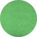 Round Machine Washable Oriental Emerald Green Industrial Area Rugs, wshurb2278emgrn