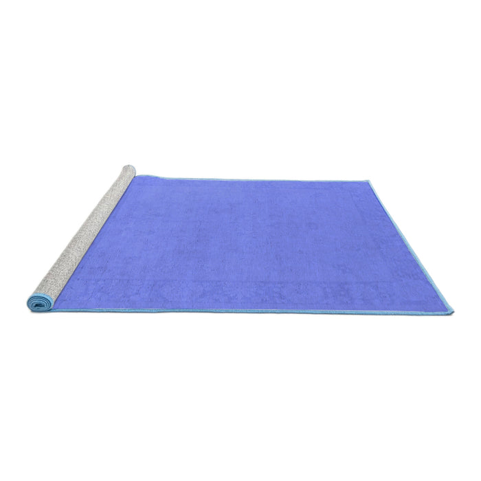 Sideview of Machine Washable Oriental Blue Industrial Rug, wshurb2278blu