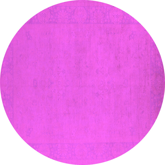 Round Oriental Pink Industrial Rug, urb2278pnk