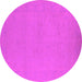 Round Oriental Pink Industrial Rug, urb2278pnk