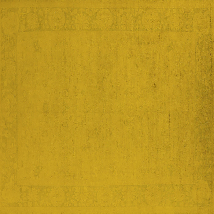 Square Machine Washable Oriental Yellow Industrial Rug, wshurb2278yw