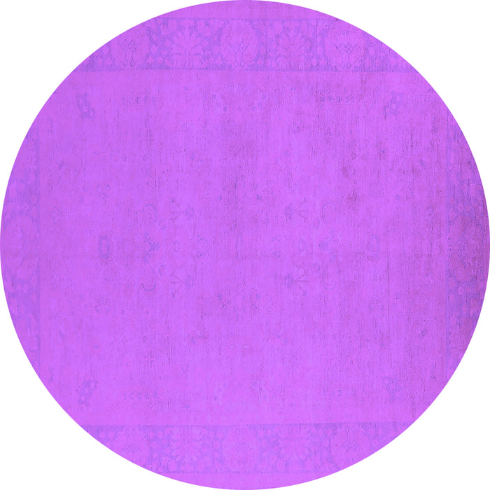 Round Oriental Purple Industrial Rug, urb2278pur