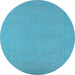 Round Oriental Light Blue Industrial Rug, urb2278lblu