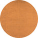 Round Machine Washable Oriental Orange Industrial Area Rugs, wshurb2278org