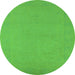 Round Oriental Green Industrial Rug, urb2278grn