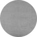 Round Machine Washable Oriental Gray Industrial Rug, wshurb2278gry