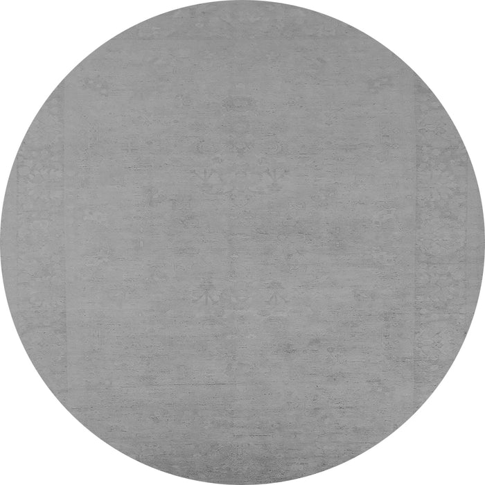 Round Oriental Gray Industrial Rug, urb2278gry