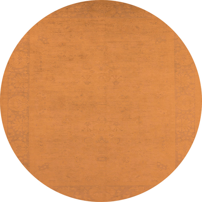 Round Oriental Orange Industrial Rug, urb2278org