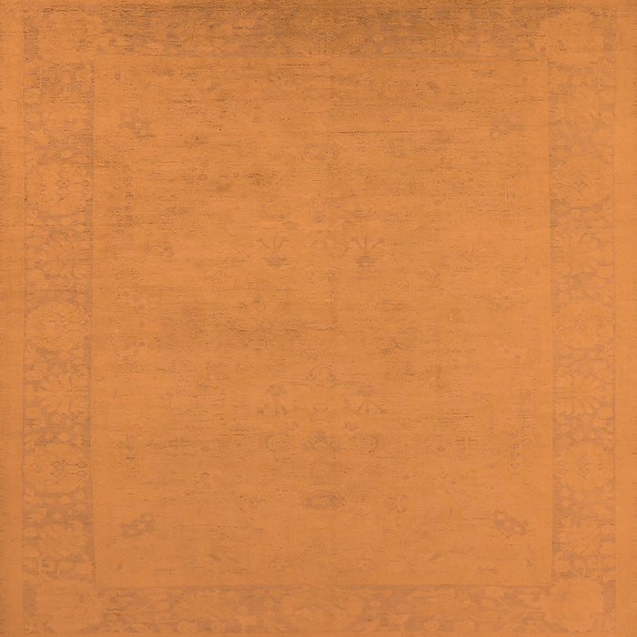 Square Machine Washable Oriental Orange Industrial Area Rugs, wshurb2278org