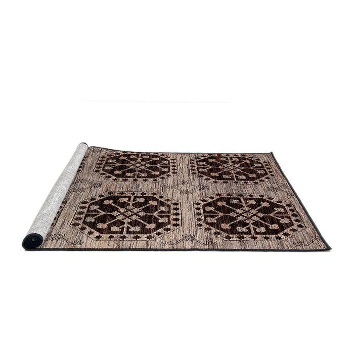 Sideview of Machine Washable Industrial Modern Night Red Rug, wshurb2279