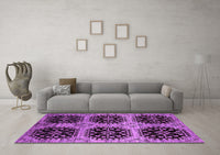 Machine Washable Oriental Purple Industrial Rug, wshurb2279pur