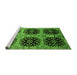 Sideview of Machine Washable Oriental Green Industrial Area Rugs, wshurb2279grn