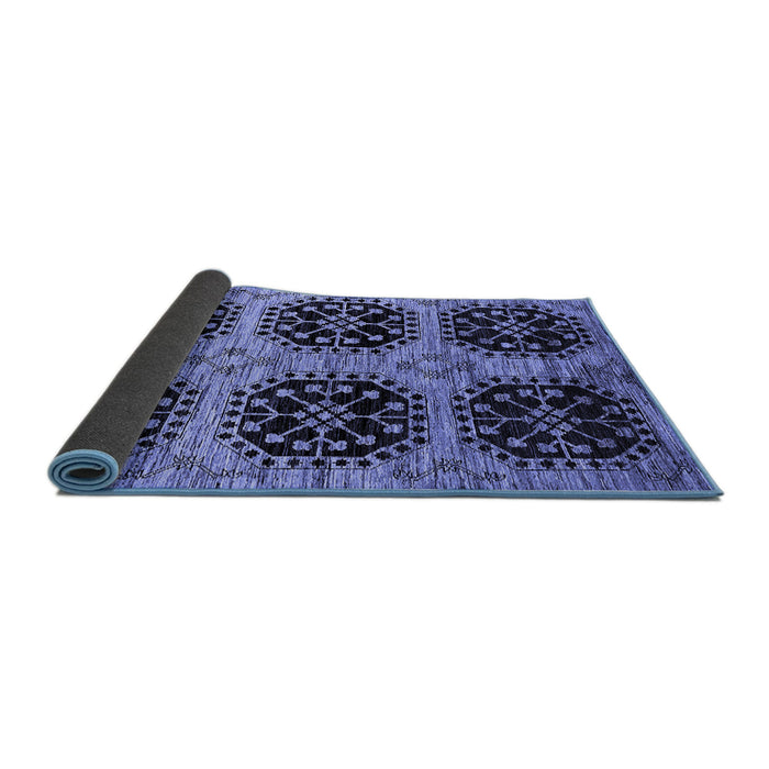 Sideview of Oriental Blue Industrial Rug, urb2279blu