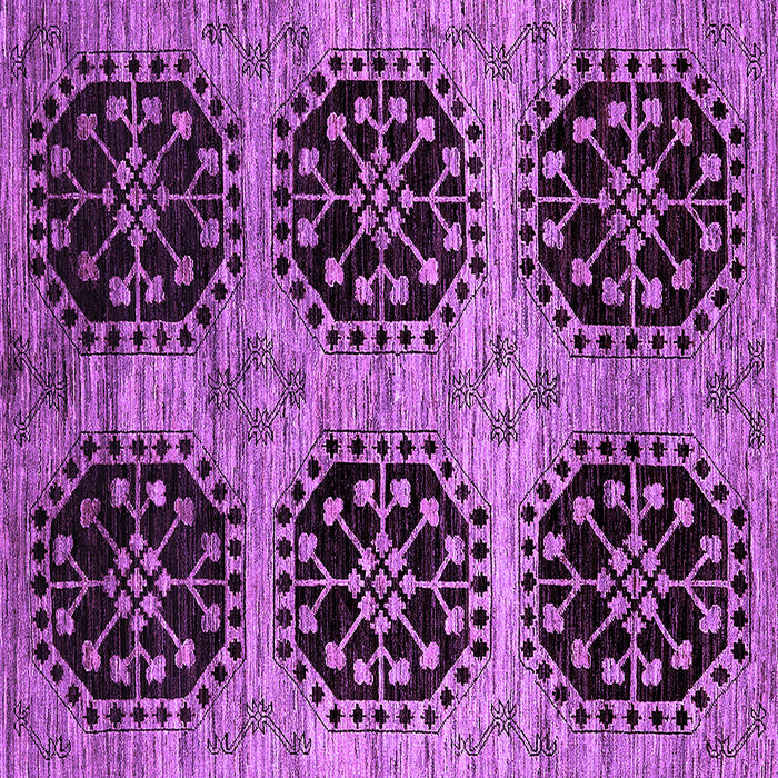 Square Machine Washable Oriental Purple Industrial Area Rugs, wshurb2279pur