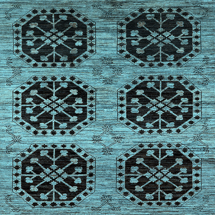 Square Oriental Light Blue Industrial Rug, urb2279lblu