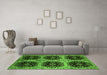 Machine Washable Oriental Green Industrial Area Rugs in a Living Room,, wshurb2279grn