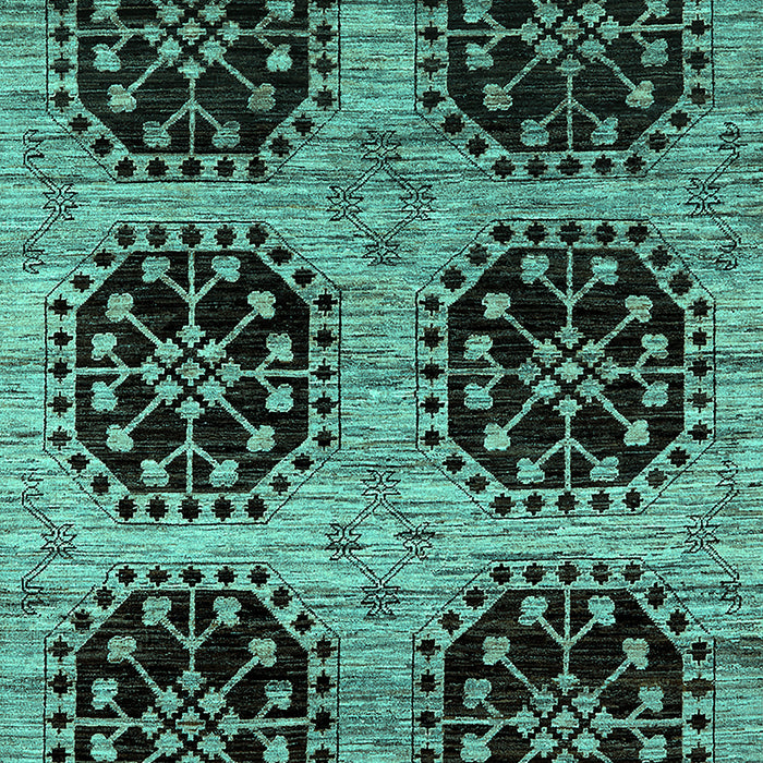 Machine Washable Oriental Turquoise Industrial Area Rugs, wshurb2279turq