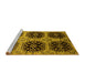 Sideview of Machine Washable Oriental Yellow Industrial Rug, wshurb2279yw