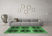 Machine Washable Oriental Emerald Green Industrial Area Rugs in a Living Room,, wshurb2279emgrn