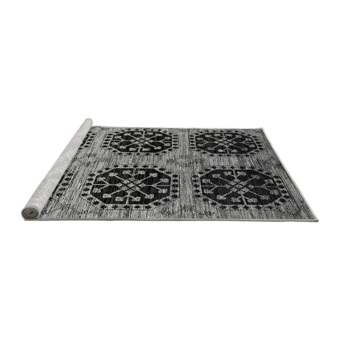 Sideview of Machine Washable Oriental Gray Industrial Rug, wshurb2279gry