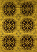 Machine Washable Oriental Yellow Industrial Rug, wshurb2279yw