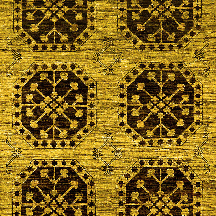 Machine Washable Oriental Yellow Industrial Rug, wshurb2279yw