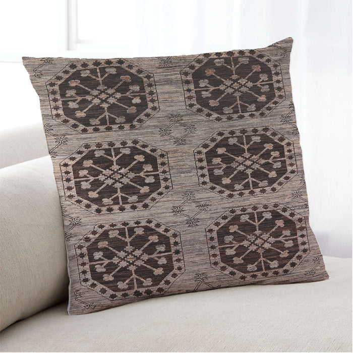 Lifestyle Image of Mid-Century Modern Urban Square Red Throw Pillow, 18 inch by 18 inch, pwurb2279
