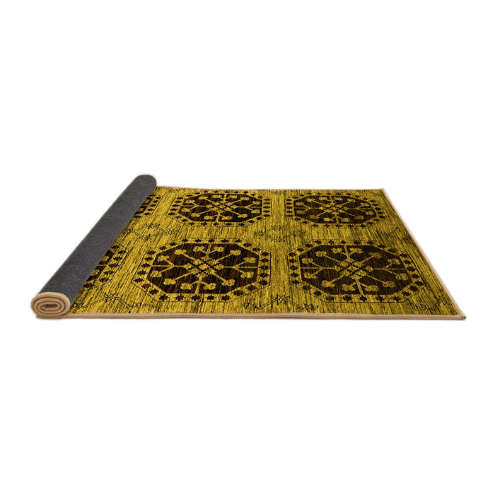 Sideview of Oriental Yellow Industrial Rug, urb2279yw