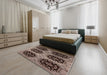 Mid-Century Modern Red Oriental Rug in a Bedroom, urb2279