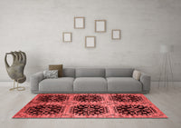 Machine Washable Oriental Red Industrial Rug, wshurb2279red