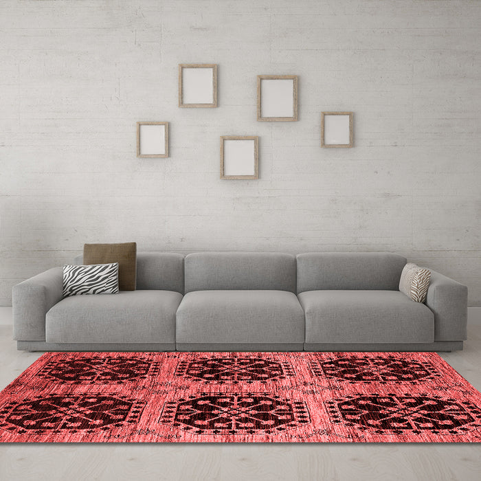 Industrial Red Washable Rugs